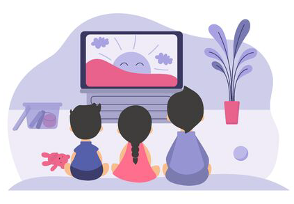 テレビを見ている子供のイメージイラスト